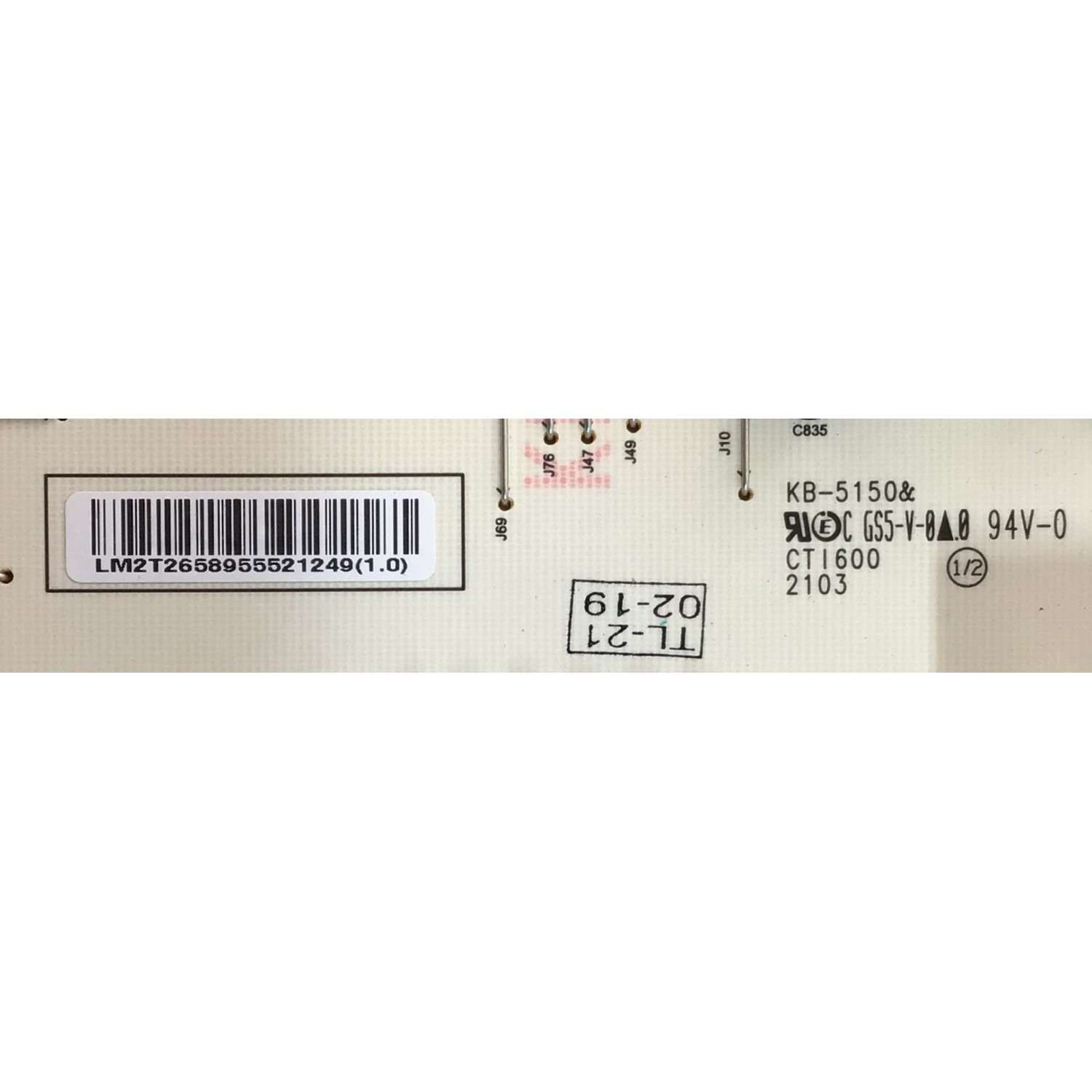 KIT DE TARJETAS PARA TV LG / NUMERO DE PARTE MAIN EBT66699001 / EAX69462005 / EAX69462005(1.0) / FUENTE EAY65895552 / 65895552 / LGP86NT-21U1 / 3PCR02852B / EPCD31CB1B / T-CON 6102B / 6871L-6102B / 6870C-0834A / PANEL NC860TQF- AAKH1 / MODELO 86UP8770PUA - Imagen 5